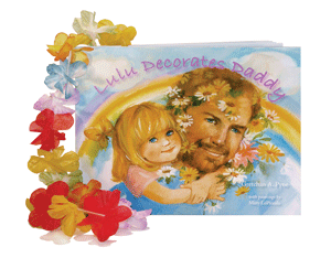 Lulu Decorates Daddy Lei