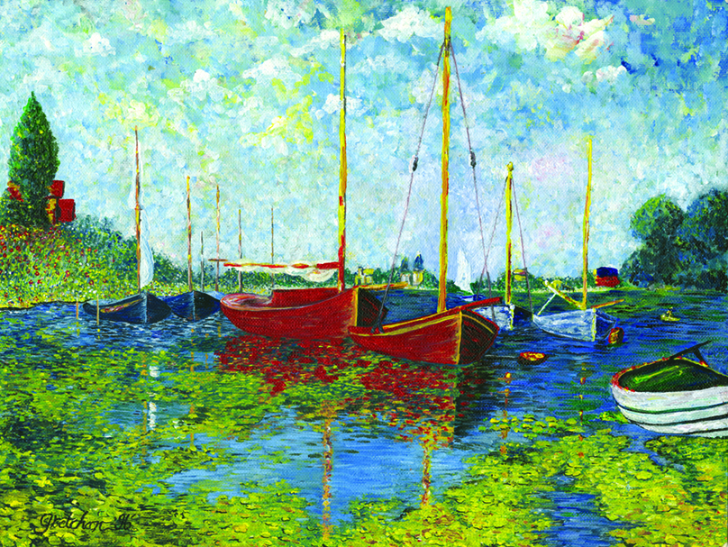 Monet Boats by Gretchan Pyne