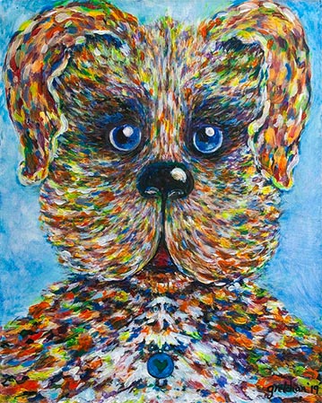 Rainbow Dog By Gretchan Pyne